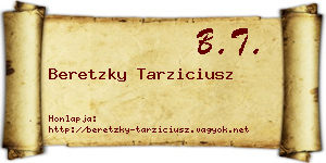 Beretzky Tarziciusz névjegykártya